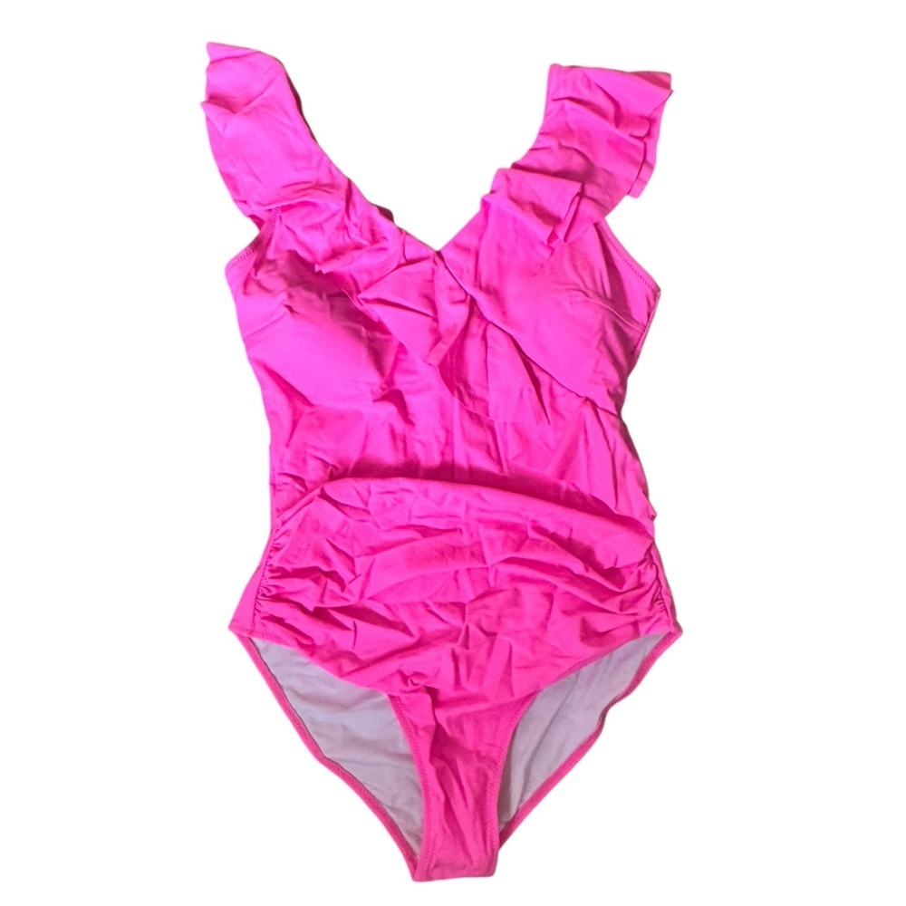 Blooming Jelly Hot Pink One Shoulder Ruffle One Piece Swimsuit M Barbiecore Y2K